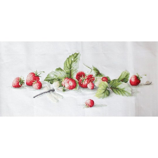 Luca-s Etude With Strawberries Counted Cross Stitch Kit